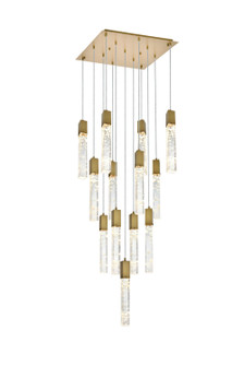 Aurora 13 Light Pendant in Satin Gold and Clear (173|2088G26SG)