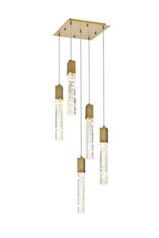 Aurora Five Light Pendant in Satin Gold and Clear (173|2088D16SG)