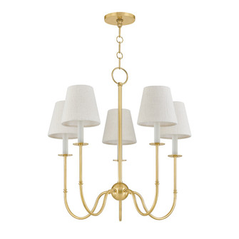 Amina Five Light Chandelier in Aged Brass (70|6927-AGB)