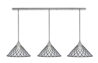 Stem Three Light Linear Pendalier in Brushed Nickel (200|48-BN-918)