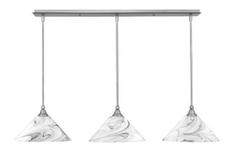 Stem Three Light Linear Pendalier in Brushed Nickel (200|36-BN-2129)