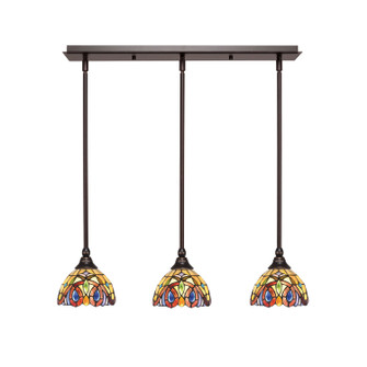 Stem Three Light Linear Pendalier in Dark Granite (200|25-DG-9445)