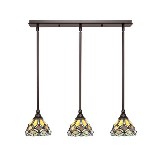 Stem Three Light Linear Pendalier in Dark Granite (200|25-DG-9435)