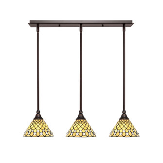 Stem Three Light Linear Pendalier in Dark Granite (200|25-DG-9415)