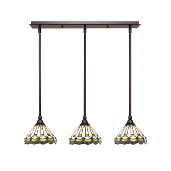Stem Three Light Linear Pendalier in Dark Granite (200|25-DG-9395)