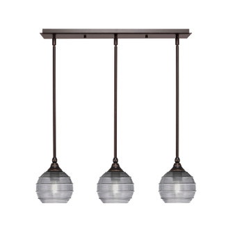 Stem Three Light Linear Pendalier in Dark Granite (200|25-DG-5112)