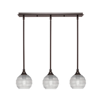 Stem Three Light Linear Pendalier in Dark Granite (200|25-DG-5110)