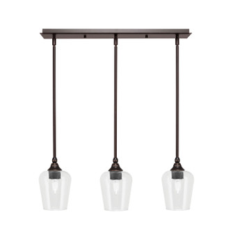 Stem Three Light Linear Pendalier in Dark Granite (200|25-DG-210)