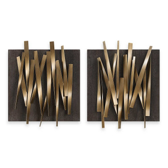 Crosshatch Wall Decor Set/2 in Antique Gold (52|04382)