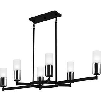 Cruz Six Light Linear Chandelier in Matte Black (10|CRZ648MBK)