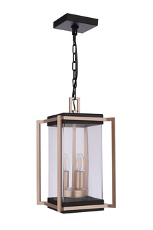 Metalwork Three Light Outdoor Pendant in Midnight / Satin Brass (46|ZA6511-MNSB)