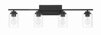 Clark Four Light Vanity in Flat Black (46|20435FB4)