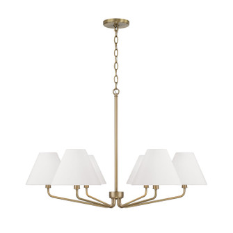 Chadwick Six Light Chandelier in Aged Brass (65|456661AD-714)