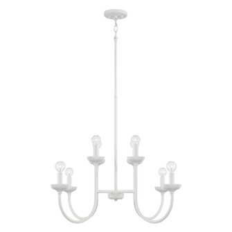 Mallory Eight Light Chandelier in Ceramic White (65|456181CE)