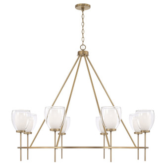 Joss Eight Light Chandelier in Aged Brass (65|455981AD)