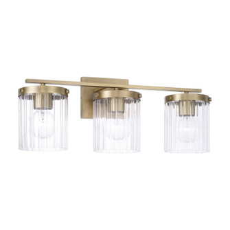 Vaughn Three Light Vanity in Aged Brass (65|156231AD-555)