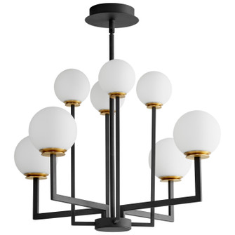 Bonzo LED Chandelier in Black W/ Aged Brass (440|3-28-1540)