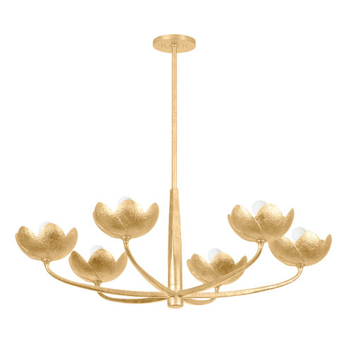 Arcata Six Light Chandelier in Vintage Gold Leaf (67|F2040-VGL)