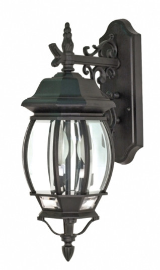 Central Park Three Light Outdoor Wall Lantern in Textured Black (72|60-893)
