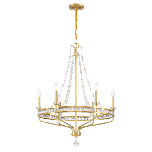 Seville Six Light Chandelier in Aged Brass (60|SEV-1806-AG)