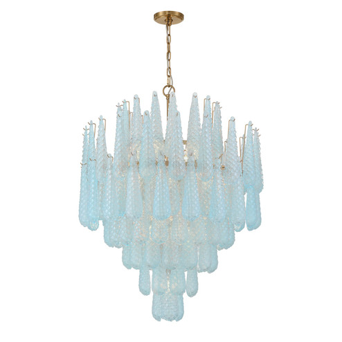 Ollie 21 Light Chandelier in Aged Brass (60|OLL-6008-AG-BL)