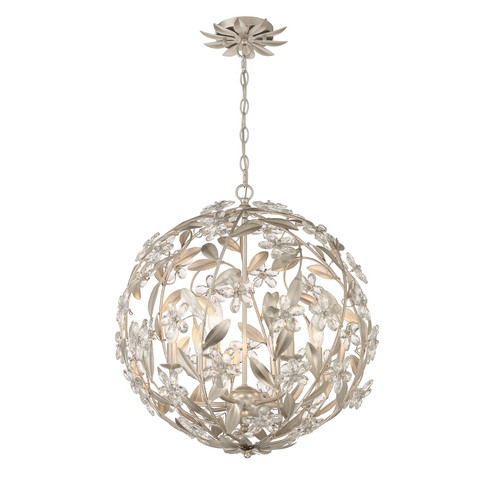 Marselle Six Light Pendant in Antique Silver (60|MSL-316-SA)