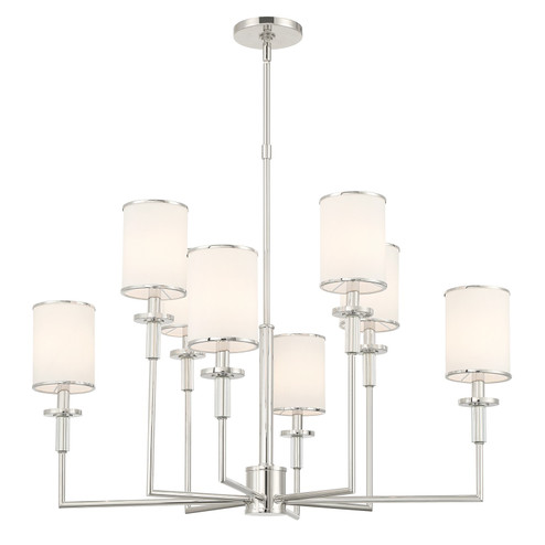 Hatfield Eight Light Chandelier in Polished Nickel (60|HAT-478-PN)
