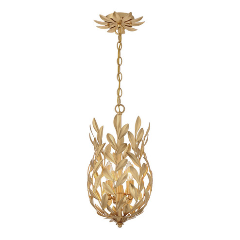 Broche Three Light Mini Pendant in Antique Gold (60|563-GA)