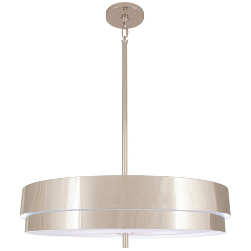 Elliott LED Pendant in Polished Nickel Exterior Painted White Interior (165|S918)