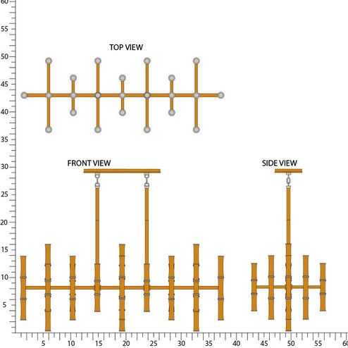 Kane 42 Light Pendant in Pumpkin w/Polished Nickel (165|PM78)