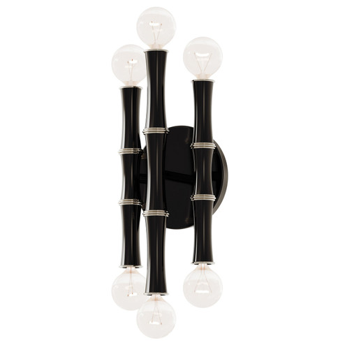 Kane Six Light Wall Sconce in Obsidian w/Polished Nickel (165|OS76)