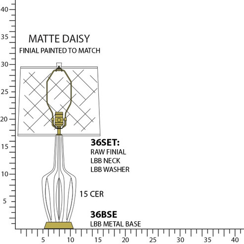 Emma One Light Accent Lamp in Matte Daisy Glazed Ceramic w/Warm Brass (165|MDY36)