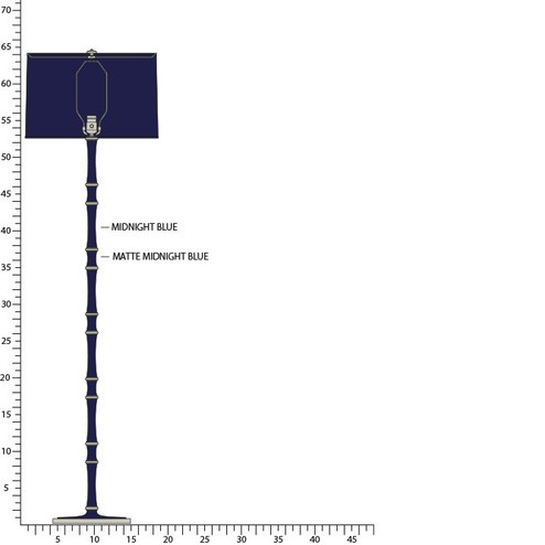 Kane One Light Floor Lamp in Midnight Blue and Matte Midnight Blue w/Polished Nickel (165|MB74MMBX)