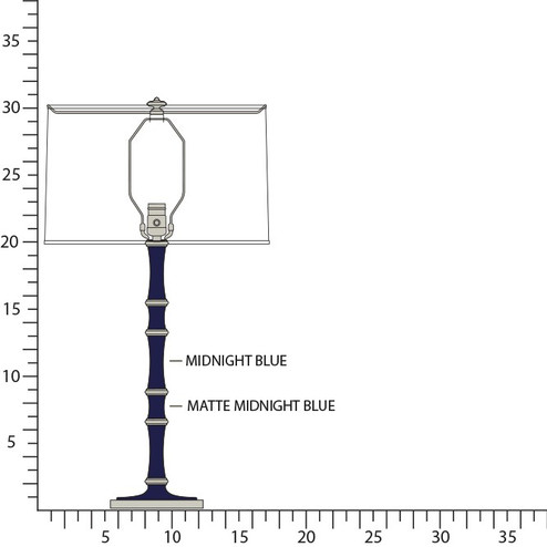 Kane One Light Table Lamp in Midnight Blue/Matte Midnight Blue w/Polished Nickel (165|MB72MMB)
