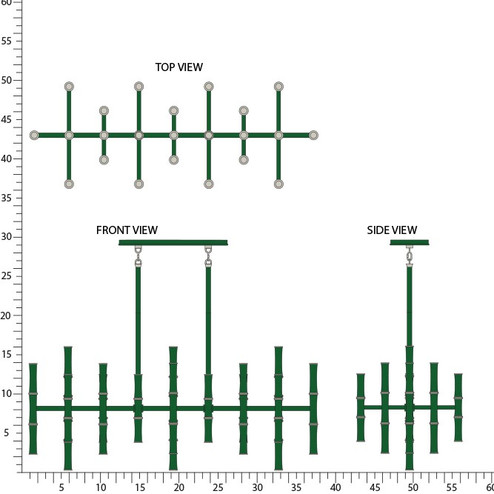 Kane 42 Light Pendant in Jungle w/Polished Nickel (165|JU78)