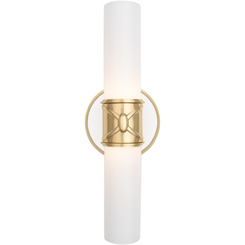 Chase Two Light Wall Sconce in Antique Brass w/Polished Cased White Glass Shades (165|1979)
