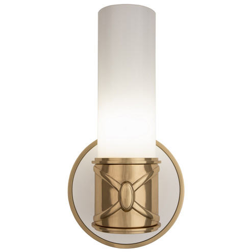 Chase One Light Wall Sconce in Antique Brass w/Polished Cased White Glass Shade (165|1978)