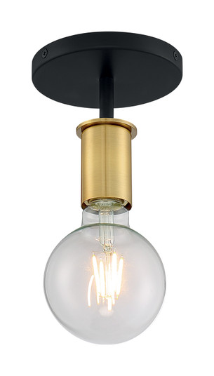 Ryder One Light Semi Flush Mount in Black / Brushed Brass (72|60-7343)
