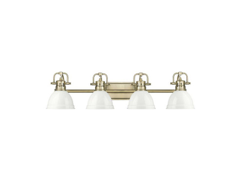 Duncan Four Light Vanity in Aged Brass (62|3602-BA4 AB-WH)