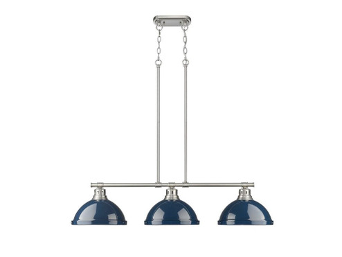 Duncan Three Light Linear Pendant in Pewter (62|3602-3LP PW-NVY)