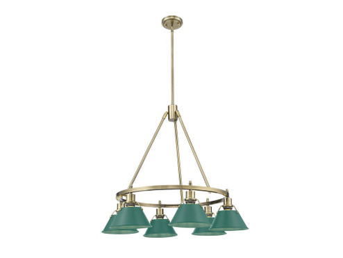 Orwell Six Light Chandelier in Aged Brass (62|3306-6 AB-GN)