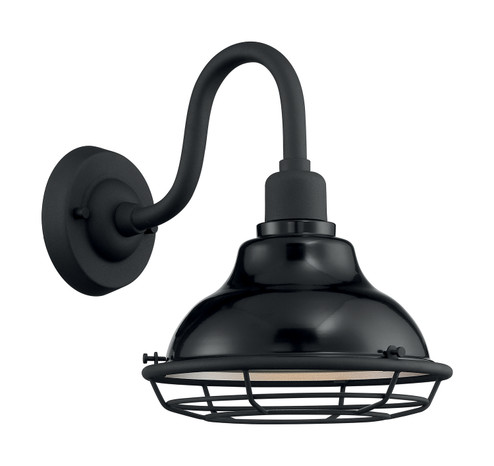 Newbridge One Light Outdoor Wall Mount in Gloss Black / Silver (72|60-7001)