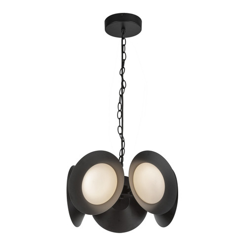 Cleo LED Chandelier in Black/Opal Glass (347|CH77916-BK/OP-UNV)