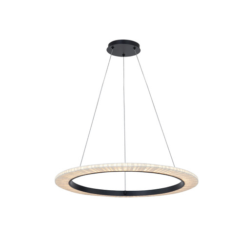 Textile LED Pendant in Matte Black (102|FAB-8333-CREM-MBLK)