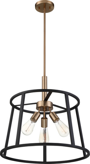 Chassis Three Light Pendant in Copper Brushed Brass / Matte Black (72|60-6642)