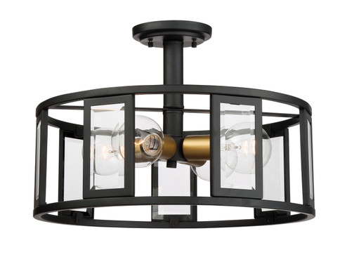 Payne Four Light Semi-Flush Mount in Midnight Bronze (72|60-6413)