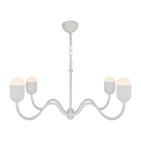 Effie Four Light Chandelier in Antique White/Opal Glass (452|CH558439AWOP)