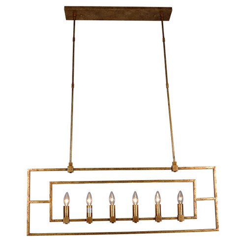 Daniela Six Light Chandelier in Aged Siena Gold (374|H6123-6AG)