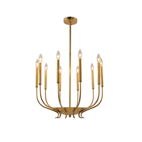 Amelia Ten Light Chandelier in Gild Laurel Leaf (374|H20101-10)