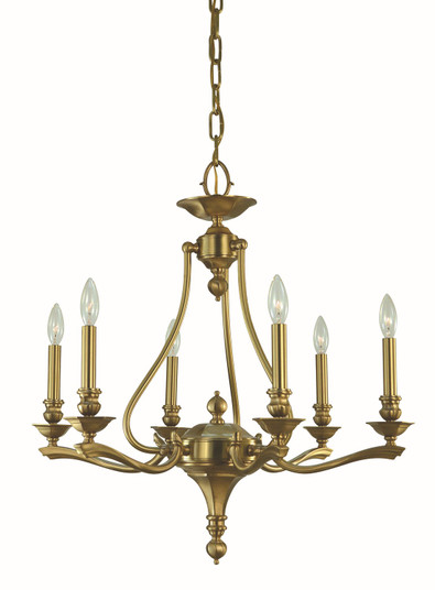 Fin De Siecle Six Light Chandelier in Brushed Brass (8|5956 BR)
